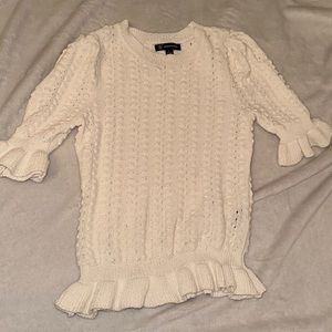 White Tweed Sweater Blouse